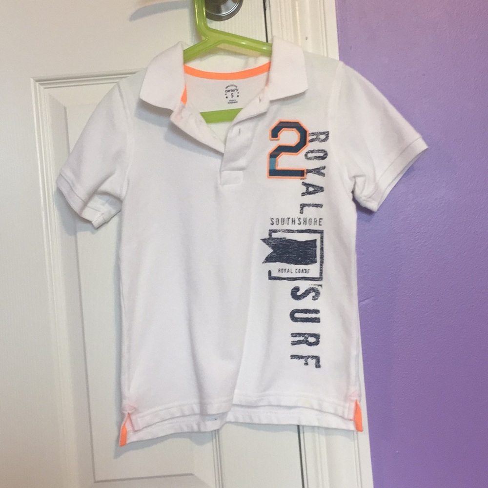 Boys white carters polo